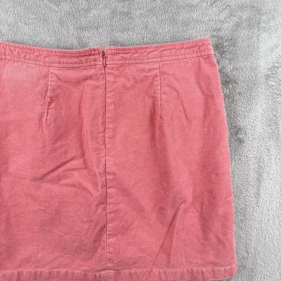 J.Crew Mini Skirt Women 6 Pink Corduroy Faux Button Front Pocket Preppy Academia - Picture 4 of 8